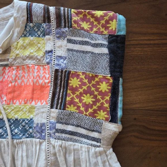 THML Anthropologie Embroidered Patchwork Boho Top, Small - Picture 6 of 8